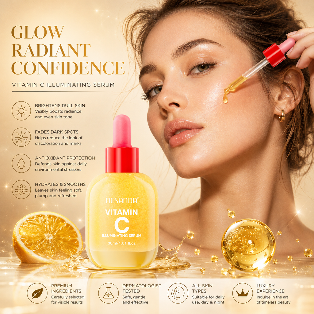 Vitamin C Brightening Face Serum with Niacinamide & Arbutin – Radiance & Even-Looking Skin Tone, 30ml