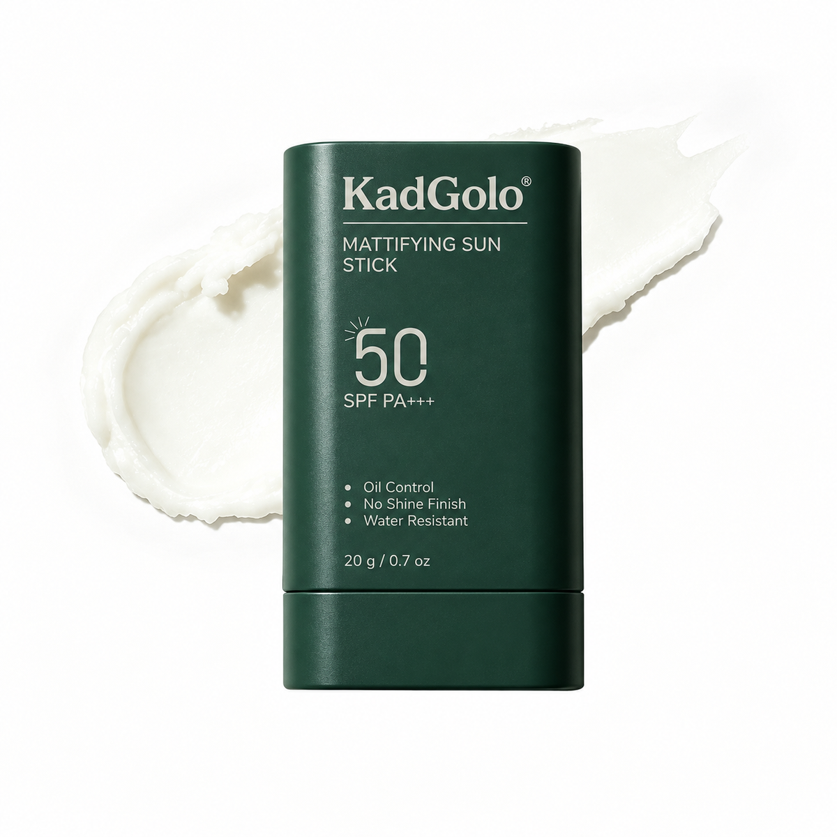KadGolo mattifying sun stick with a lightweight face-friendly format