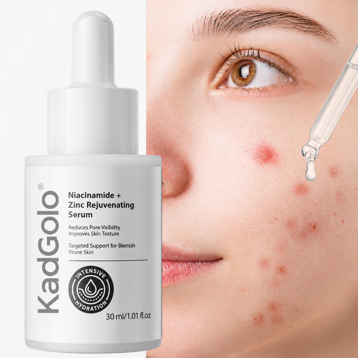 KadGolo minimalist facial skincare product with dropper