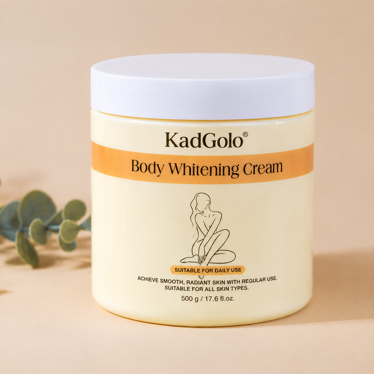 KadGolo Body Cream 500g skincare jar on a clean beige background