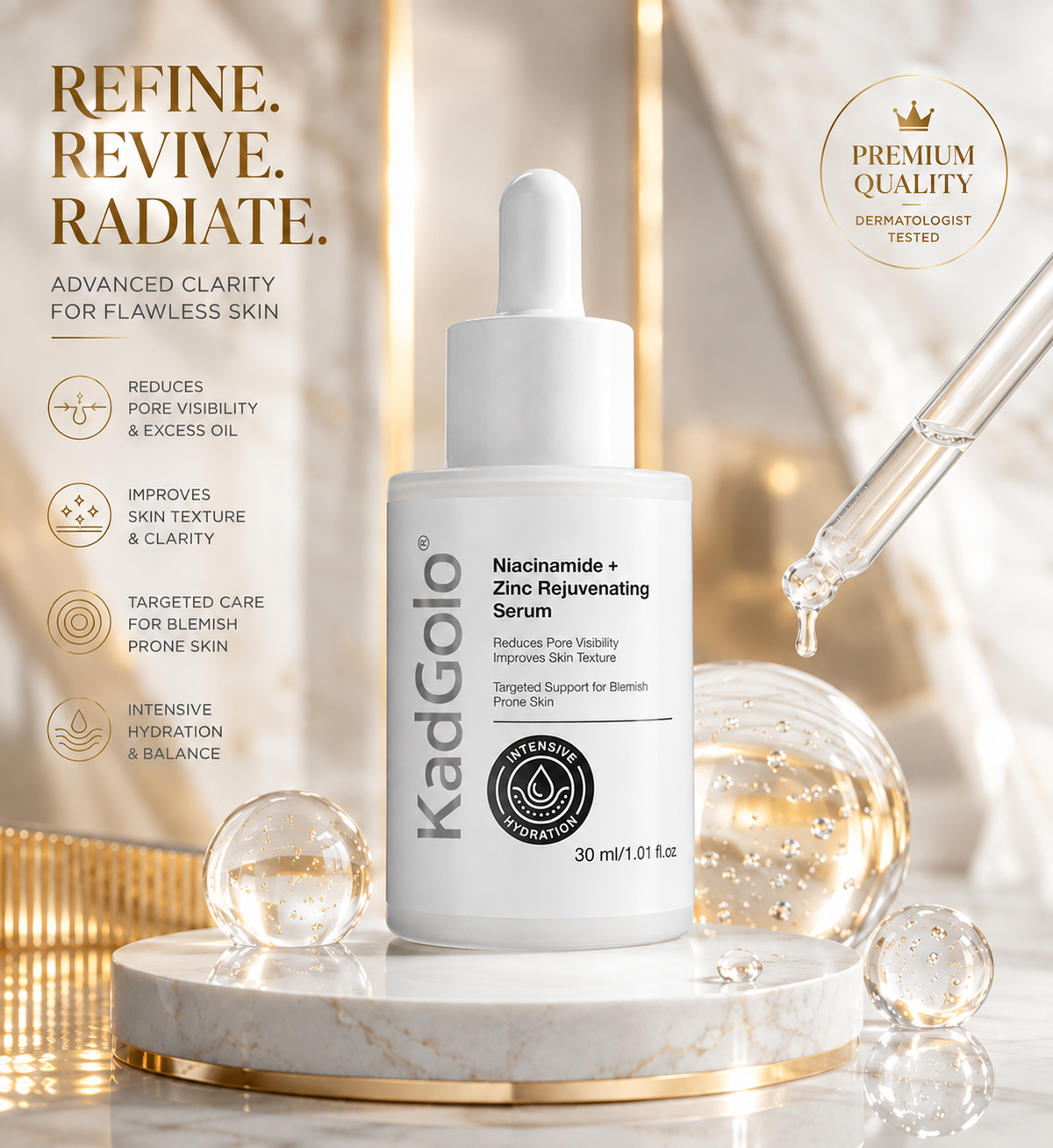 Niacinamide and zinc facial serum by KadGolo