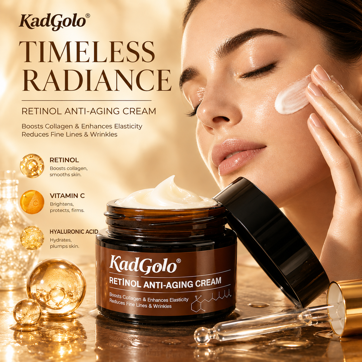 KadGolo retinol skincare cream product photo