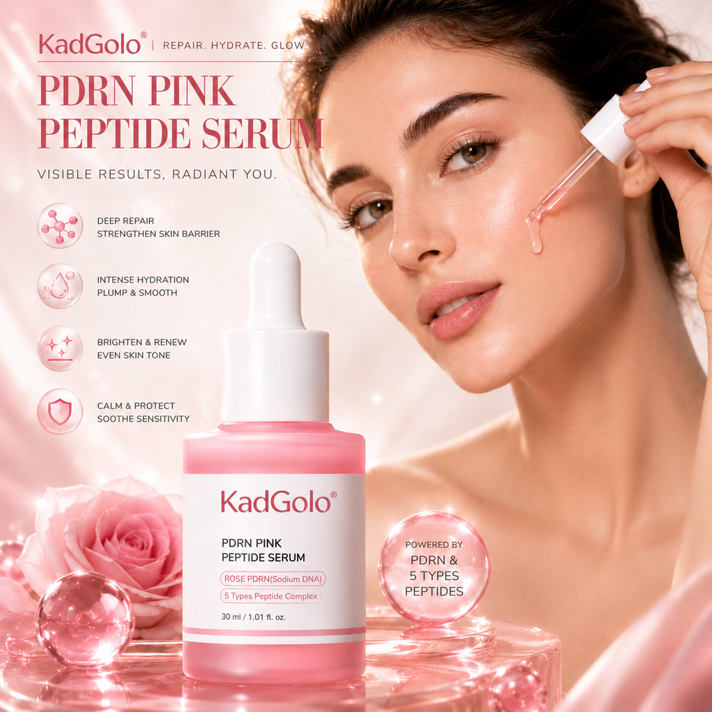 KadGolo PDRN peptide serum for hydrated radiant looking skin