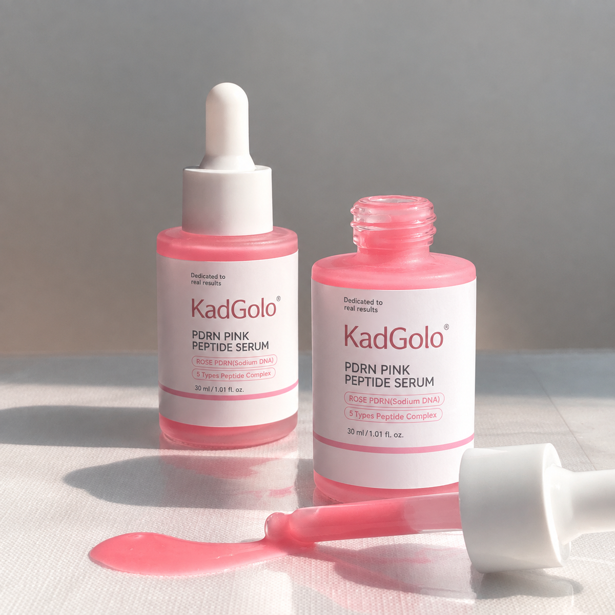KadGolo peptide serum with PDRN for hydrated radiant looking skin